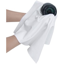 California JOS 3 Pack White, 12"x12" Extra Large Oversized Microfiber Cleaning Cloth, for Electronics and Screens, Lenses on Cameras, Binoculars, telescopes, All Types of Optical Glass (30X30CM)