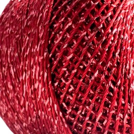 Yarnart Camellia Metallic Shimmer Fine Yarn - 70% Polyester, 30% Metallic, 192m, 20g, Crochet Thread, Lace, Embroidery, Jewelry Making, and Decorative Craft Yarn, 1.25mm Hook (Red)