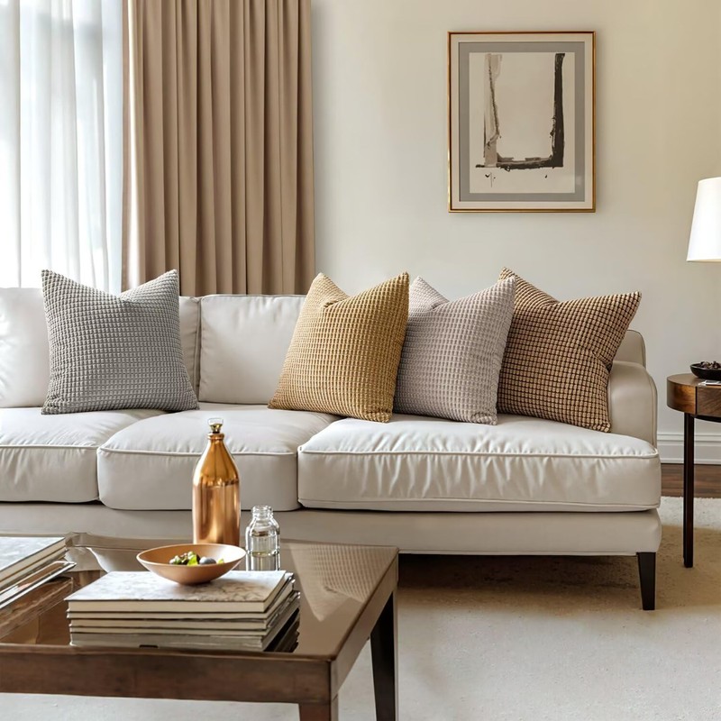 Miulee Set of 2 Corduroy Velvet Soft Cushion Covers -