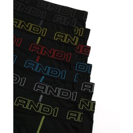 AND1 Men's Underwear Boxer Briefs - 12 Pack Sport Performance Compression Boxers for Men with Functional Fly Pouch (S-3XL), Size Small, Black