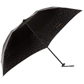 Moonbat Women's Folding Umbrella, Mila Schon Logo Jacquard Women's Umbrella, Folding Umbrella, Mini Umbrella, Women's, Black, Rib Length: Approx. 21.7 inches (55 cm), Black