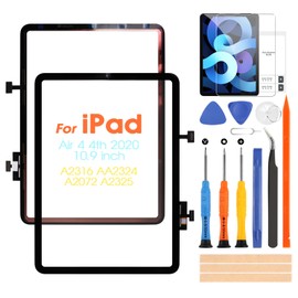 ARSSLY Touchscreen f1r iPad Air 4 4th Generation 2020 10,9 Zoll A2316 AA2324 A2072 A2325 Digitizer f1r iPad Air 4 4. Touchscreen Ersatz Touchscreen Front mit Reparatur Kit (nicht LCD)