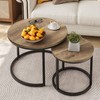 Smuxee Nesting Coffee Table Set of 2, 23.6" Round Coffee