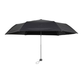 Asty ASP23MN55 Full Blackout Windproof Plain Black Coating Mini Folding Umbrella, Black, 21.7 inches (55 cm) x 6R
