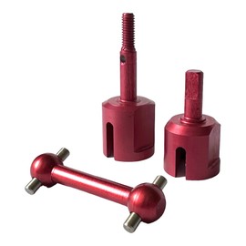 Replacement for TAMIYA TT01 TT02 1/10 RC Car Parts Aluminium Alloy Axle Shaft, Axle Wheel Adapter Set for One Axle - Red