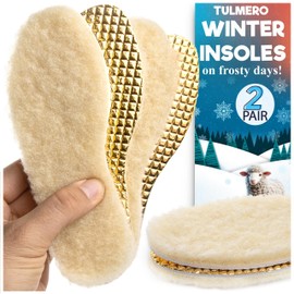 Children's Insoles - Warm Winter Insoles for Children Made of Wool, Thermal Insole with Aluminium, 2 Pairs, Insoles Children Warm, Insoles Children Winter - TULMERO - Size 35/36