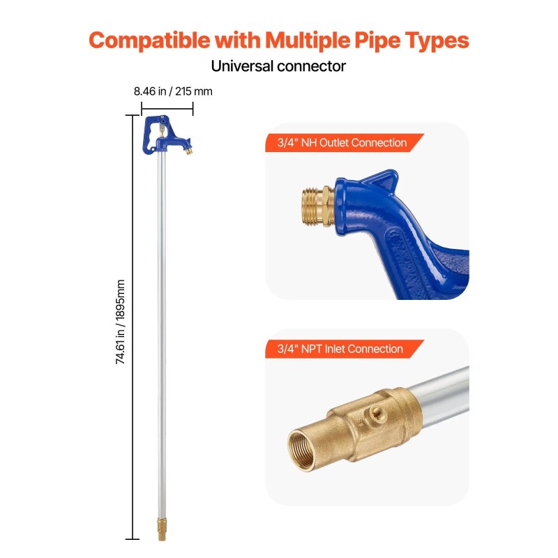 Frost Proof Bibcock Faucet 48 Inch Bury Depth 3/4 In