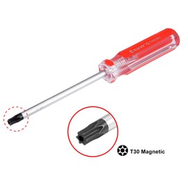 Sourcingmap Magnetic Tip Torx Screwdriver, T30 Security Magnet Star Head Screw Driver with 4" CR-V Shaft and Non-Slip Handle