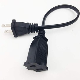 Tekit (1ft/0.3m) US Power Extension Cable Cord US AC 2-Prong Male/Female Power Cable,USA Outlet Saver Power Extension Cord Cable 2-Prong 2 Outlets for NEMA 5-15P to NEMA 5-15R