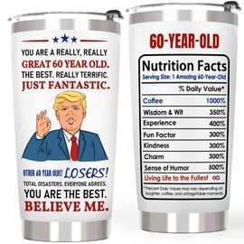 Breezy Valley 60th Birthday Gifts for Women Men Cups - 60 Year Old Birthday Gifts Ideas for Mom Dad Sister Friend- 60th Cups Tumbler