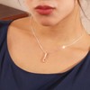 THE KISS SPD6006CB Cubic Zirconia Pink Gold Coated Silver Necklace,