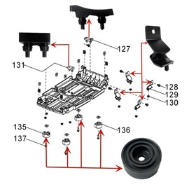 POWER PRODUCTS Frame Shock Absorbing Seat and Anti-Vibration Mounts with Bolts- Replacement for Predator Some Inverter Generator Surge 2000 Watt Diagram Part Ref#28 29