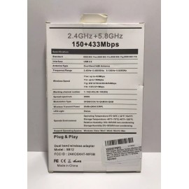 Techkey WiFi Adapter 600mbps Techkey Wireless USB Adapter Dual Band 2.42GHz/5.8GHz LA...