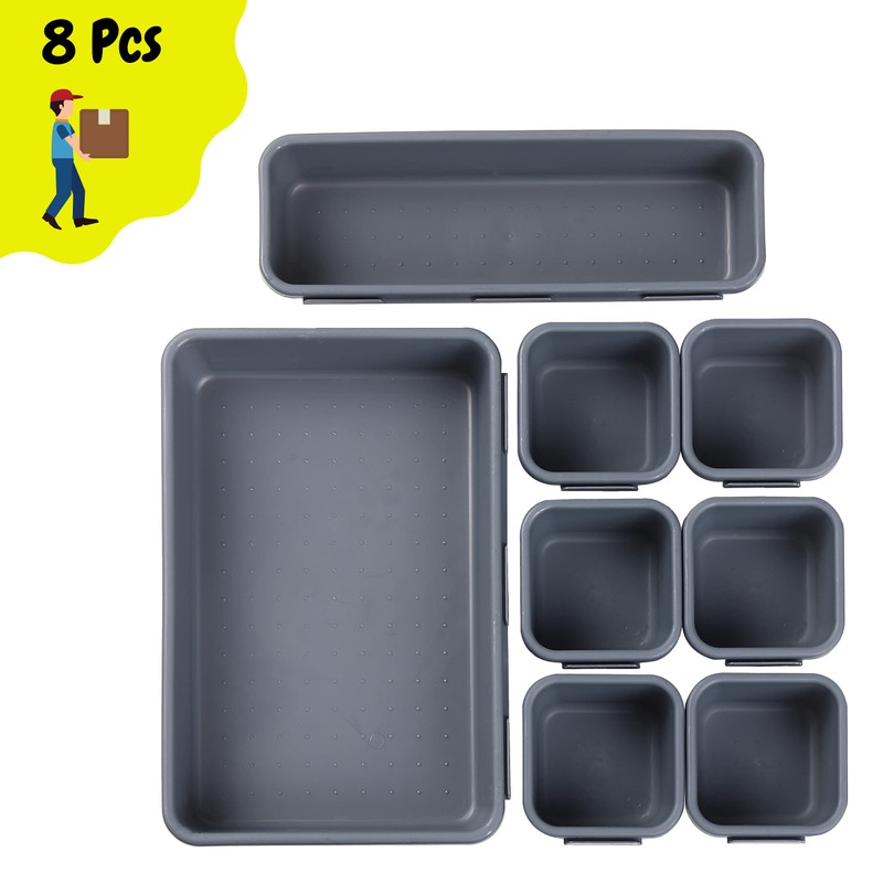 Mr. Pen- Interlocking Desk Drawer Organizer, 8 pcs, Drawer Organizer,