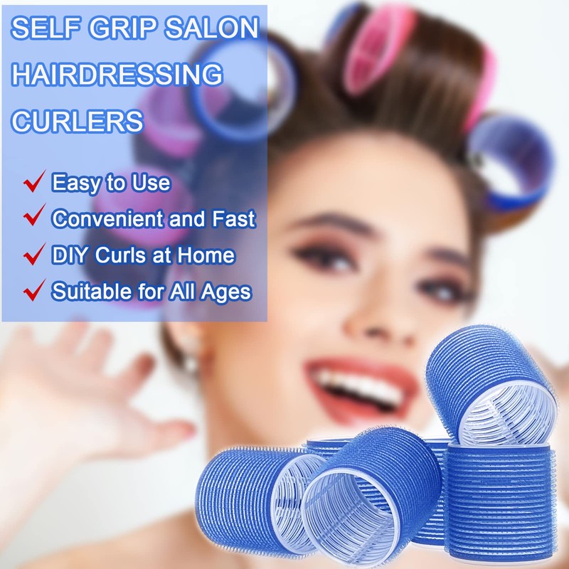 Hair Rollers, 12 Pack Self Grip Salon Hairdressing Curlers, Hair