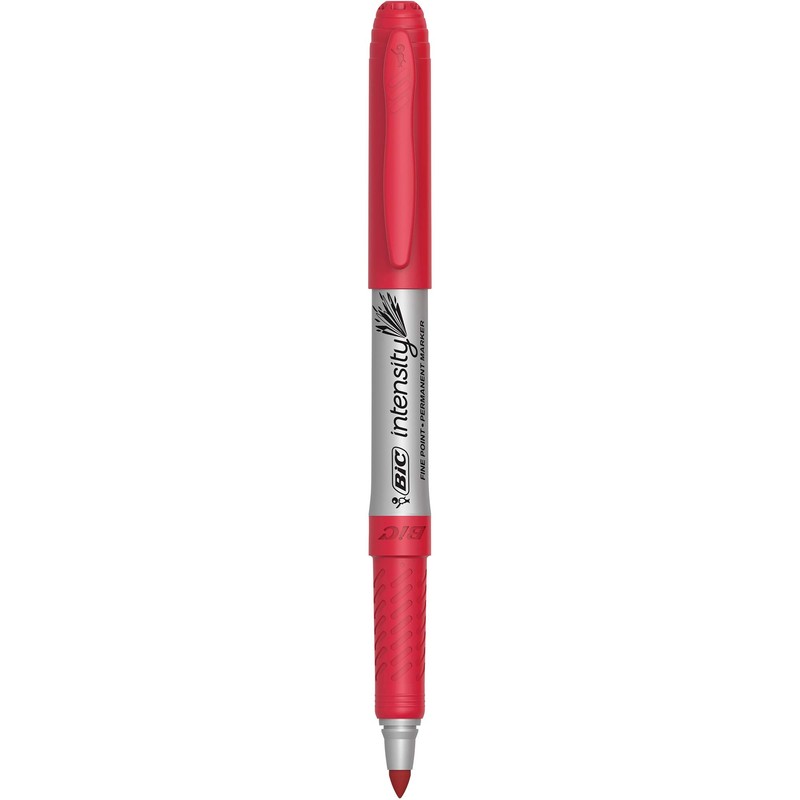 BIC Intensity Permanent Markers, Fine Point, Red, Vibrant & Long-Lasting,