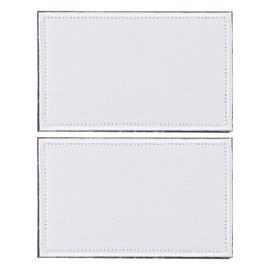 PATIKIL Rectangle Solid Flag Patch, 2 Pcs 3x2 Inch Pure Embroidered Patch Decorative for Holes Hats Jeans Repair Bags DIY Craft, White