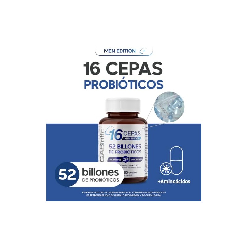 MegaBiotic Probióticos Men Edition 52 Billones 60 cápsulas640mg pporción