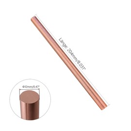 SZLIZHUO 1 Piece 99.98% Pure Copper 12 mm Diameter 204 mm Length Copper Round Profile Round Material Solid Material (1 Piece, 12 x 204 mm)