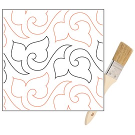 Quilting Pantographs Pattern Paper Roll - for Longarm Quilting Machines - Easy Leaf Design Quilt Pantograph - Set Includes Long Arm Quilters Sewing Machine Rails and Tracks Cleaning Brush