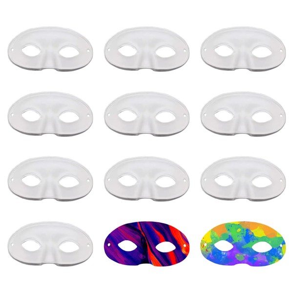 12 Pcs Paper Art Masks DIY Blank Masks DIY Painting