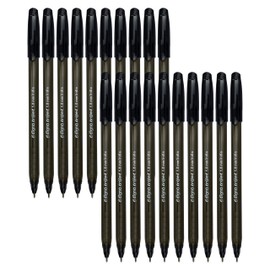 DIGNO Tri-Mate Ballpoint Pens, BLACK, Medium Point (1.0mm), Pack of 20, Multipack, Triangular Grip, School Office Home Business Hospital Use