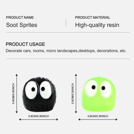 Cute Soot Sprites,35 Pcs Automotive Interior Decoration Accessories for Car Rearview Mirror and Dashboard,Cute Anime Decor for Home Garden Office,Funny Ornament Gifts(Black)