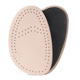 Princess Cushioning Leather Half Forefoot Insole (Beige, One size)