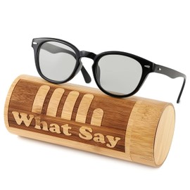 What Say Wellington Color Lenses, Sunglasses, Clear Lens, Date Glasses, Polarized Lens, UV400, Night Driving, Men's, Women's, Black