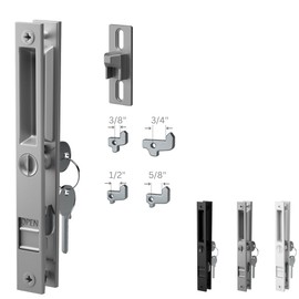 T-HAKEN Sliding Glass Door Set, 6-5/8", Silver - Patio Door Handle Replacement Thick Used on Both Left and Right-Handed. (Keyed)