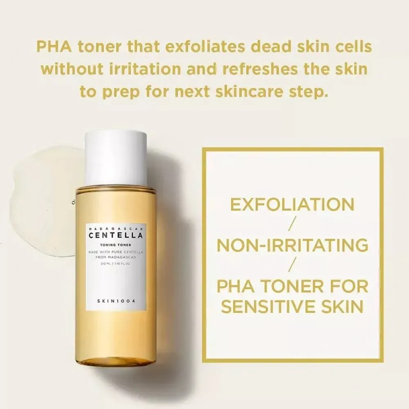Skin1004 Madagascar Centella Tonico Exfoliante Suave 210ml Piel Sensible