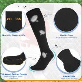 WHIPPY Youth Baseball Socks and Belt Combo, Elastic Softball Belt and Socks for Boys (2 Pairs of Socks & 1 Belt) Black