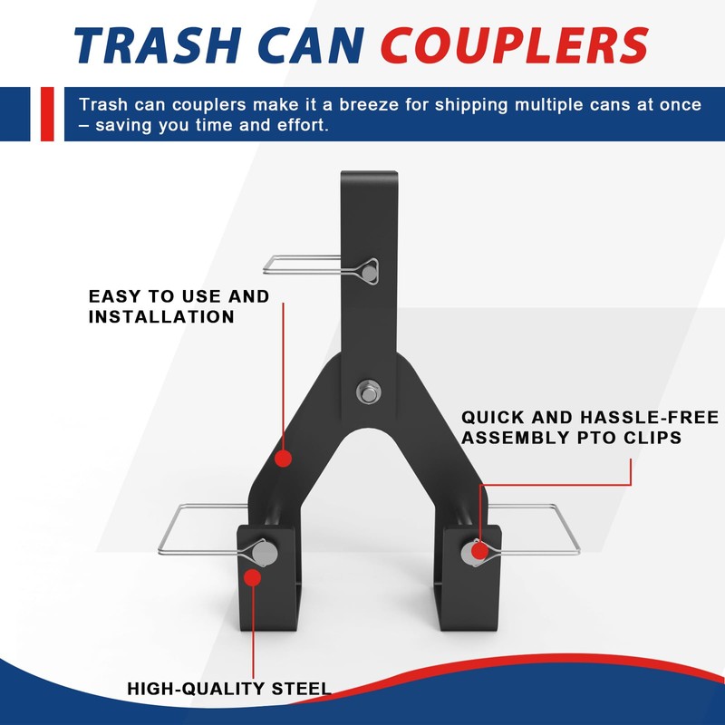 ELITEWILL Wheeled Trash Can Couplers to Hook Multiple Wheeled Trash