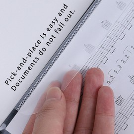 12pcs Binder Clear Pockets, Piano Sheet Music Binder Pockets, Displays Four Pages of Document A4 Size at The Same Time, 48 Pages Capacity Drawings Folder Accessories Suitable for 2/3/4 Holes Binder