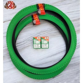 ALTA BICYCLE WIRE BEAD TIRE 26 x 2.125 GREEN HEAVY DUTY DIAMOND TREAD 4PCS