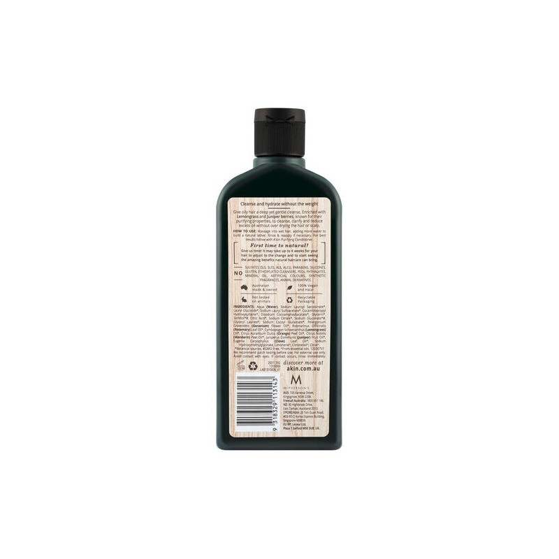 A'kin Purifying Lemongrass & Juniper Shampoo 225mL