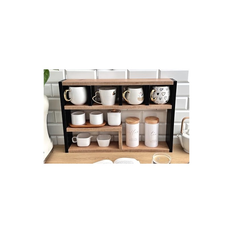 Spice Rack for Kitchen - Stand for Spices & Cups