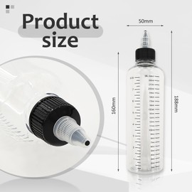 Mzario 3 PCS Hair Oil Bottle for Hairs Dye 8 Oz Refillable Empty Applicator Bottle for Hair Scalp Root Dye Pet Plastic Empty Squeeze Hairs Oil Container with Graduated Scale and Twist Top