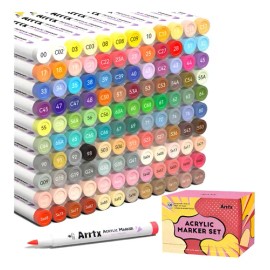 Marcadores Acrilicos Arrtx 120 Colores Plumones Punta Pincel para Dibujo de Anime Secado Rápido e Impermeable Alta Cobertura Marcadores Ideales para  
