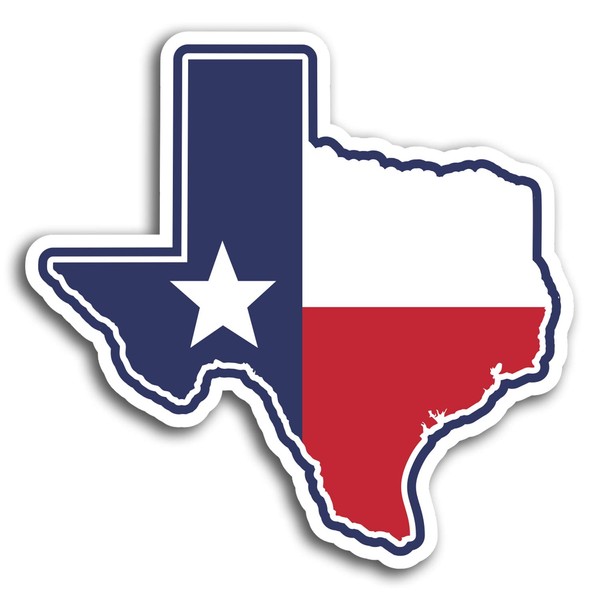 2 x 10cm Texas USA Map Flag Vinyl Stickers -