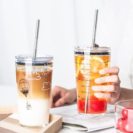 Ithyes 8 Pack Reusable Metal Straws Long Stainless Steel Straws Drinking Straw for 20/30 oz Tumblers with Travel Case & 2 Cleaning Brushes,10.5"/8.5"(Silver)