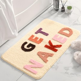 ELLECILA Get Naked Bath Mat, Doormat, Non-Slip Door Mat, Microfibre Bathroom Mat, Bathtub Shower Rugs, Bath Rug for Bath Decoration Soft Microfibre Bathroom Rug(Colorful, 40 x 60 cm)