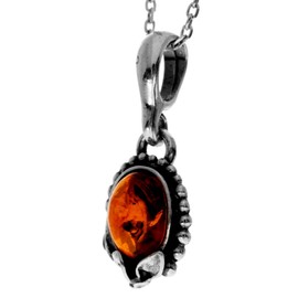 SilverAmber Women's 925 Silver Pendant with Amber 1825, amber, Amber