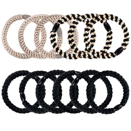 Hair Scrunchies, Pack of 12 Hair Bobbles for Women, Elastic Braid Scrunchies, Ponytail Holders for Women, Men, Girls (3Mix Colour)