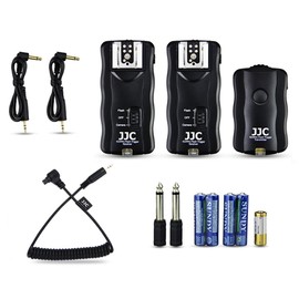 JJC Wireless Radio Flash Speedlite Studio Trigger with 2 Receivers for Can. EOS R3/ R5/ 5D Mark IV III II/ 6D/ 6D Mark II/ 7D/ 7D Mark II/ 1Dx Mark II/ 5Ds/ 5Ds R/ 1D X/ 1Ds Mark III II/ 1D Mark IV