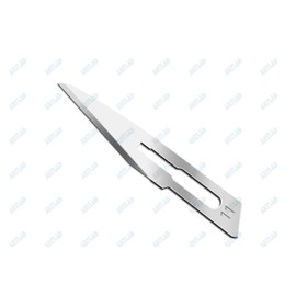 Box of 10 Pc Disposable Use Carbon Steel Scalpel Sterile #11 Pc Individually Foil Wrapped (Cynamed)
