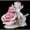 White Angel Figurine Putte with Large Rose 16 cm |