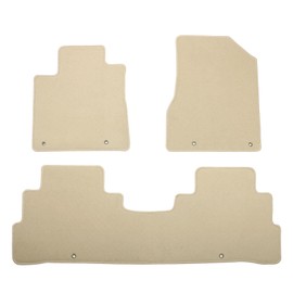 IKON MOTORSPORTS, Nylon Car Floor Mats Compatible with 2015-2024 Nissan Murano 4DR, OE Style Beige Driver Passenger Car Carpets, Front Rear 3PCS Full Set