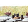 BOLSIUS 4 Pack Black (Stormy Gray) Rustic Pillar Candles -