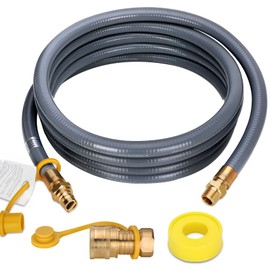 15FT 24FT 30FT 50FT 3/4" ID Natural Gas Hose with Quick Connect 3/4" ID Natural Gas Hose with Quick Connect Fittings for NG/LP Propane Appliances, Grill,Patio Heaters,Generators, Indoors & Outdoors